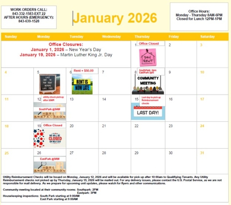 January 2026 Monthly Calendar.